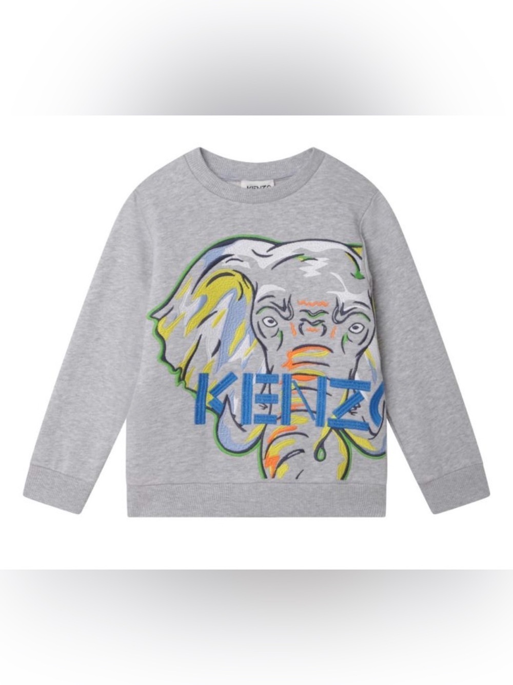 Kenzo Kids boys elephant gray crew neck Sweater sz 8